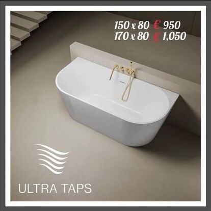 Freestanding Oval Bath — 150 × 80 / 170 × 80 cm