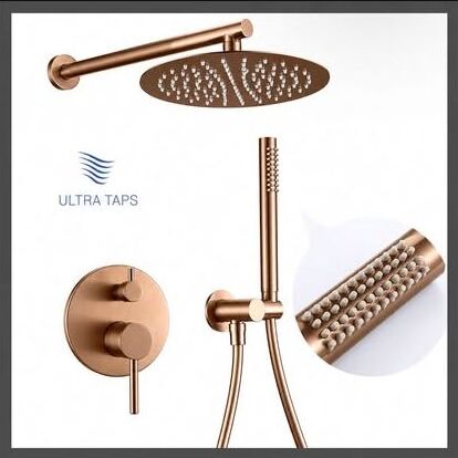 Round Rain Shower Set — Copper